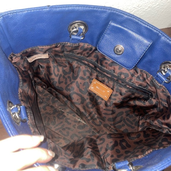 Nine West Blue and Black Quilted Handbag - Picture 7 of 8